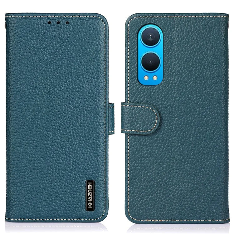 KHAZNEH For OnePlus Nord CE4 Lite 5G / Oppo K12x 5G (China) Phone Case Genuine Cow Leather Flip Cover