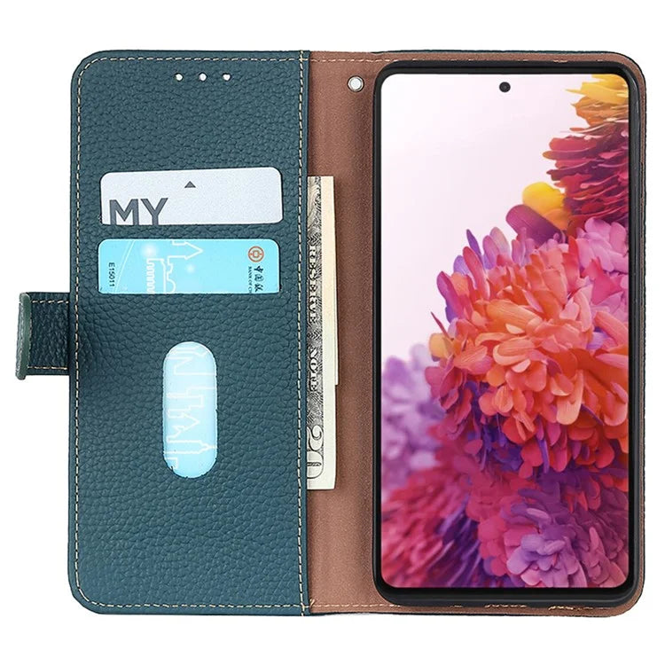 KHAZNEH For OnePlus Nord CE4 Lite 5G / Oppo K12x 5G (China) Phone Case Genuine Cow Leather Flip Cover