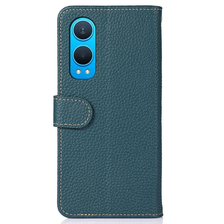 KHAZNEH For OnePlus Nord CE4 Lite 5G / Oppo K12x 5G (China) Phone Case Genuine Cow Leather Flip Cover