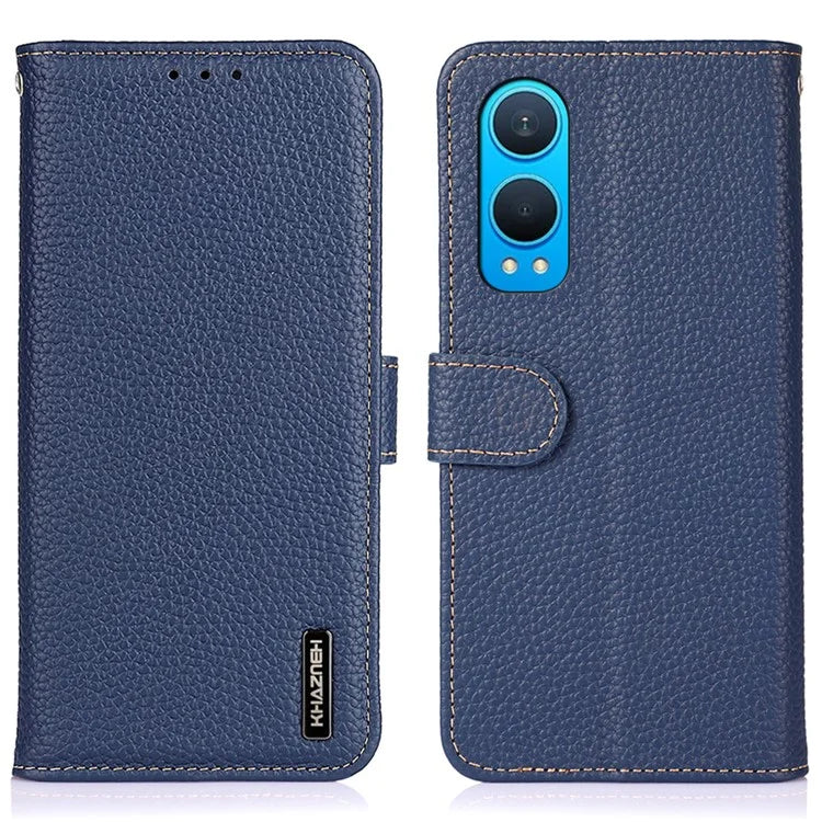 KHAZNEH For OnePlus Nord CE4 Lite 5G / Oppo K12x 5G (China) Phone Case Genuine Cow Leather Flip Cover