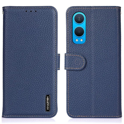 KHAZNEH For OnePlus Nord CE4 Lite 5G / Oppo K12x 5G (China) Phone Case Genuine Cow Leather Flip Cover