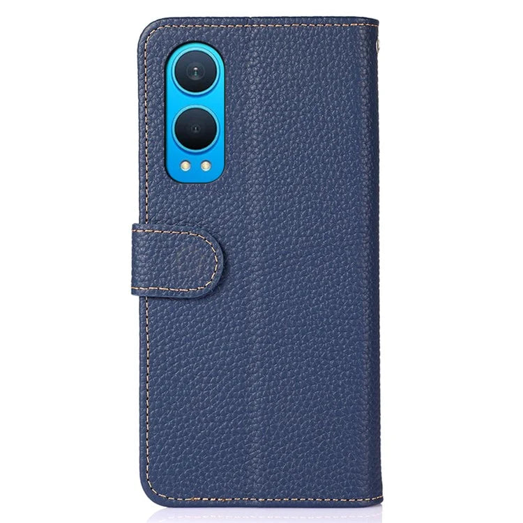 KHAZNEH For OnePlus Nord CE4 Lite 5G / Oppo K12x 5G (China) Phone Case Genuine Cow Leather Flip Cover