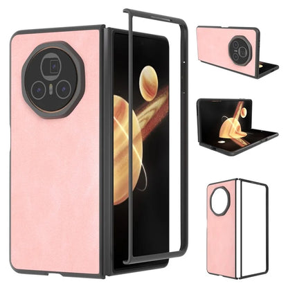 For Honor Magic V3 5G Case PU+PC Shockproof Phone Cover Black Edge