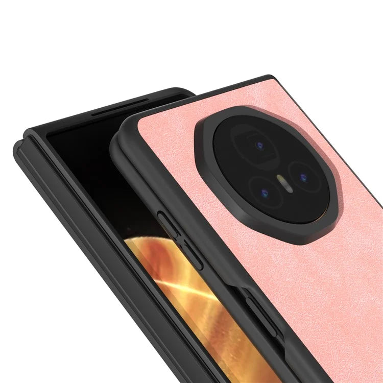 For Honor Magic V3 5G Case PU+PC Shockproof Phone Cover Black Edge