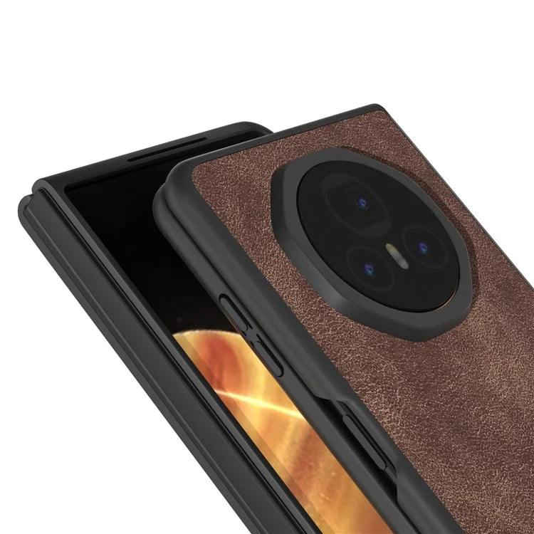 For Honor Magic V3 5G Case PU+PC Shockproof Phone Cover Black Edge