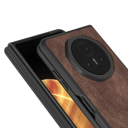For Honor Magic V3 5G Case PU+PC Shockproof Phone Cover Black Edge