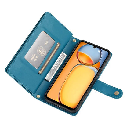 DF-011 For Xiaomi Poco M6 5G / Redmi 13R 5G / 13C 5G / 13C 4G / Poco C65 4G Case Zipper Wallet Leather Cover
