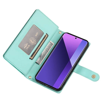 DF-011 For Xiaomi Redmi Note 13 Pro+ 5G Case Zipper Wallet Leather Phone Cover Stand View