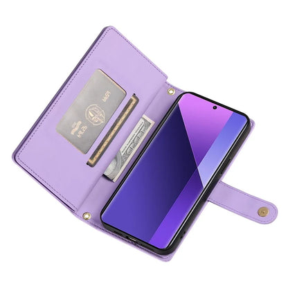 DF-011 For Xiaomi Redmi Note 13 Pro+ 5G Case Zipper Wallet Leather Phone Cover Stand View