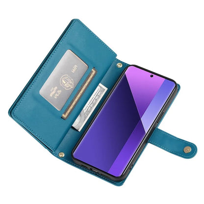 DF-011 For Xiaomi Redmi Note 13 Pro+ 5G Case Zipper Wallet Leather Phone Cover Stand View