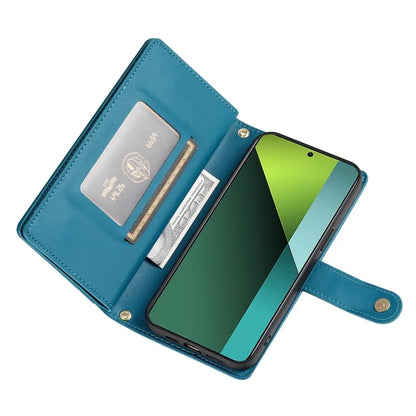 DF-011 For Xiaomi Poco X6 5G / Redmi Note 13 Pro 5G Case PU Leather Zipper Pocket Cover with Straps