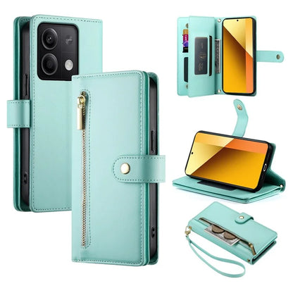 DF-011 For Xiaomi Redmi Note 13 5G Case Zipper Wallet Crossbody Leather Phone Cover
