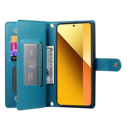 DF-011 For Xiaomi Redmi Note 13 5G Case Zipper Wallet Crossbody Leather Phone Cover