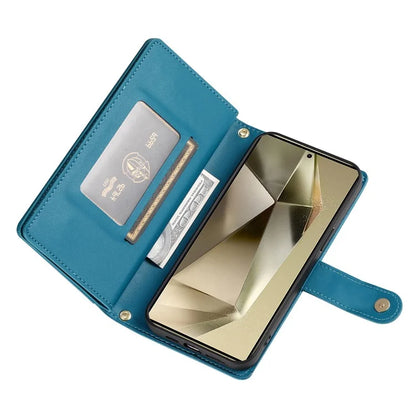 DF-011 For Samsung Galaxy S24 Ultra Case with Shoulder Strap Zipper Leather Phone Cover