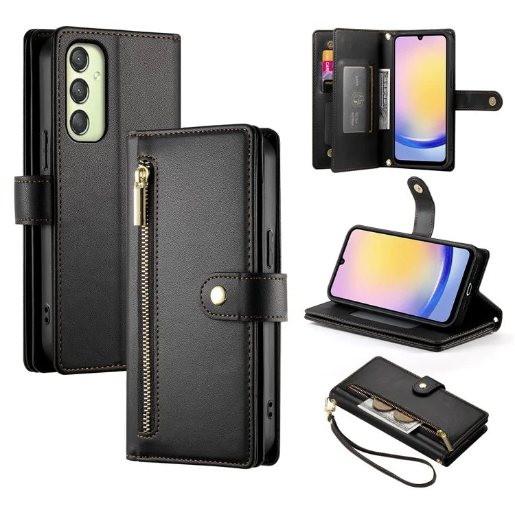 DF-011 For Samsung Galaxy A25 5G (Global) (161.0 X 76.5 X 8.3mm) Leather Case Crossbody Phone Bag