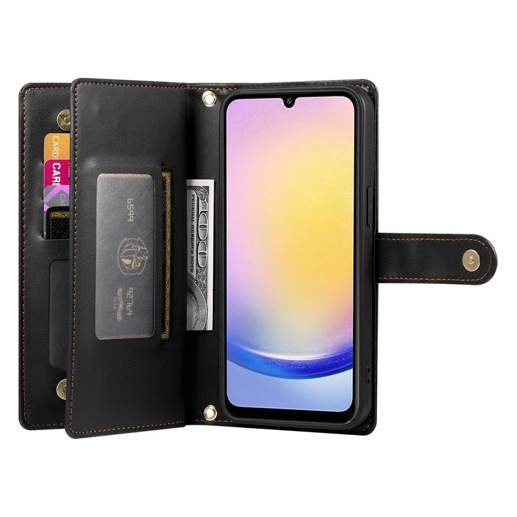 DF-011 For Samsung Galaxy A25 5G (Global) (161.0 X 76.5 X 8.3mm) Leather Case Crossbody Phone Bag