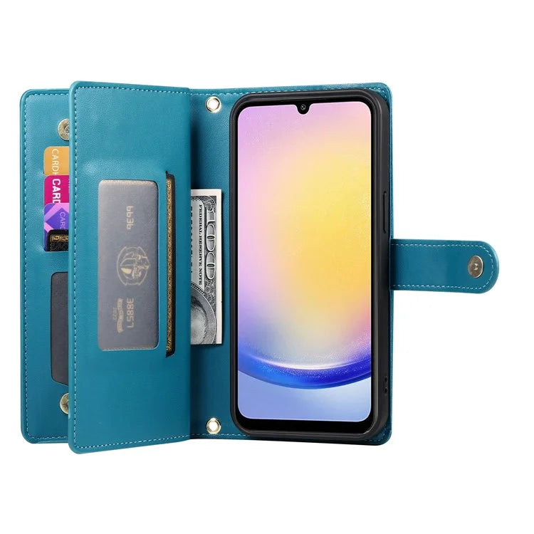 DF-011 For Samsung Galaxy A25 5G (Global) (161.0 X 76.5 X 8.3mm) Leather Case Crossbody Phone Bag