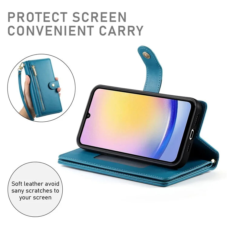 DF-011 For Samsung Galaxy A25 5G (Global) (161.0 X 76.5 X 8.3mm) Leather Case Crossbody Phone Bag