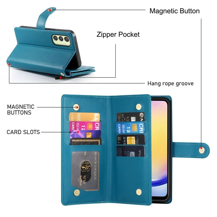 DF-011 For Samsung Galaxy A25 5G (Global) (161.0 X 76.5 X 8.3mm) Leather Case Crossbody Phone Bag