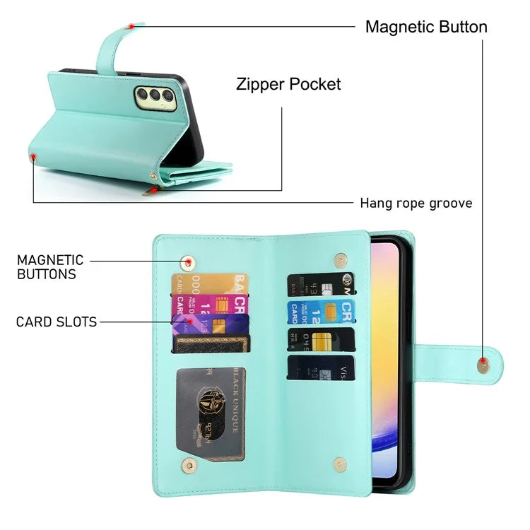 DF-011 For Samsung Galaxy A25 5G (Global) (161.0 X 76.5 X 8.3mm) Leather Case Crossbody Phone Bag