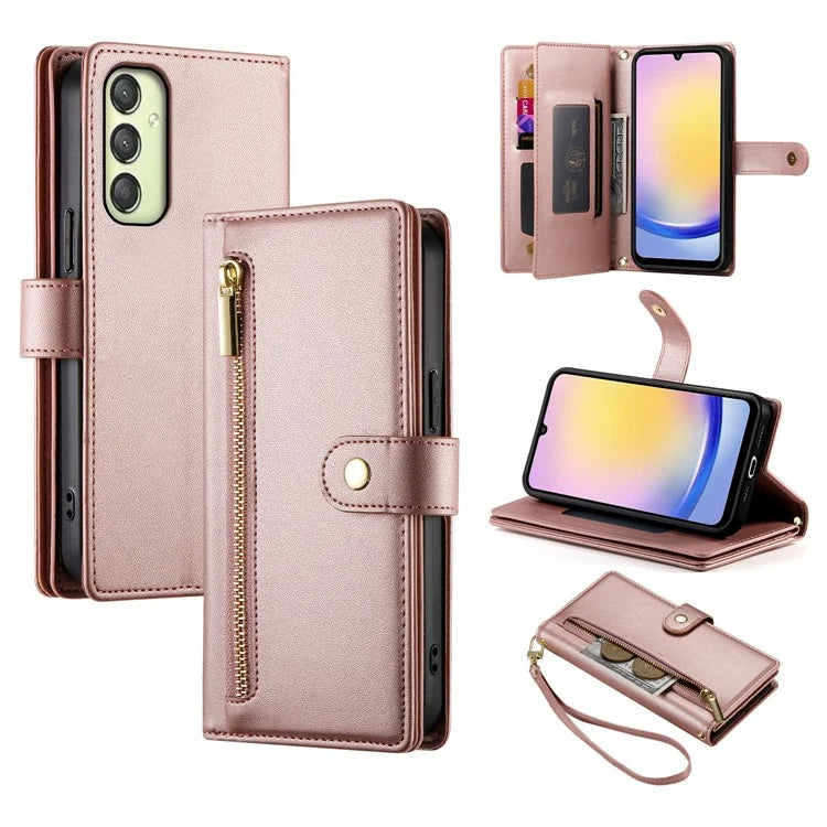 DF-011 For Samsung Galaxy A25 5G (Global) (161.0 X 76.5 X 8.3mm) Leather Case Crossbody Phone Bag