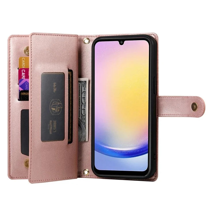 DF-011 For Samsung Galaxy A25 5G (Global) (161.0 X 76.5 X 8.3mm) Leather Case Crossbody Phone Bag