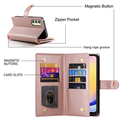 DF-011 For Samsung Galaxy A25 5G (Global) (161.0 X 76.5 X 8.3mm) Leather Case Crossbody Phone Bag