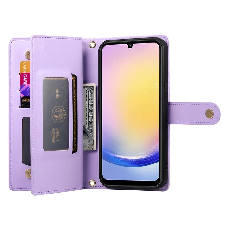 DF-011 For Samsung Galaxy A25 5G (Global) (161.0 X 76.5 X 8.3mm) Leather Case Crossbody Phone Bag