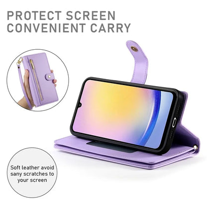 DF-011 For Samsung Galaxy A25 5G (Global) (161.0 X 76.5 X 8.3mm) Leather Case Crossbody Phone Bag