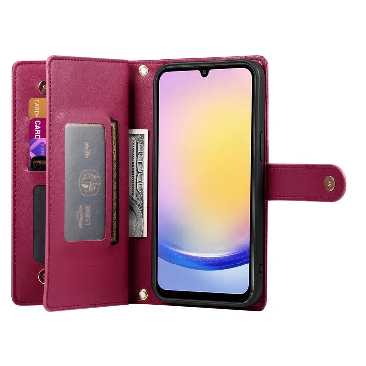 DF-011 For Samsung Galaxy A25 5G (Global) (161.0 X 76.5 X 8.3mm) Leather Case Crossbody Phone Bag