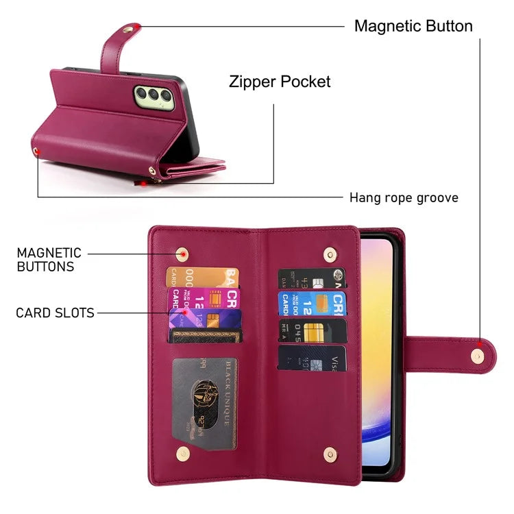 DF-011 For Samsung Galaxy A25 5G (Global) (161.0 X 76.5 X 8.3mm) Leather Case Crossbody Phone Bag