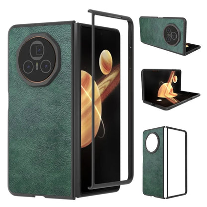 For Honor Magic V3 5G Case Litchi Texture PU Leather+PC Phone Cover