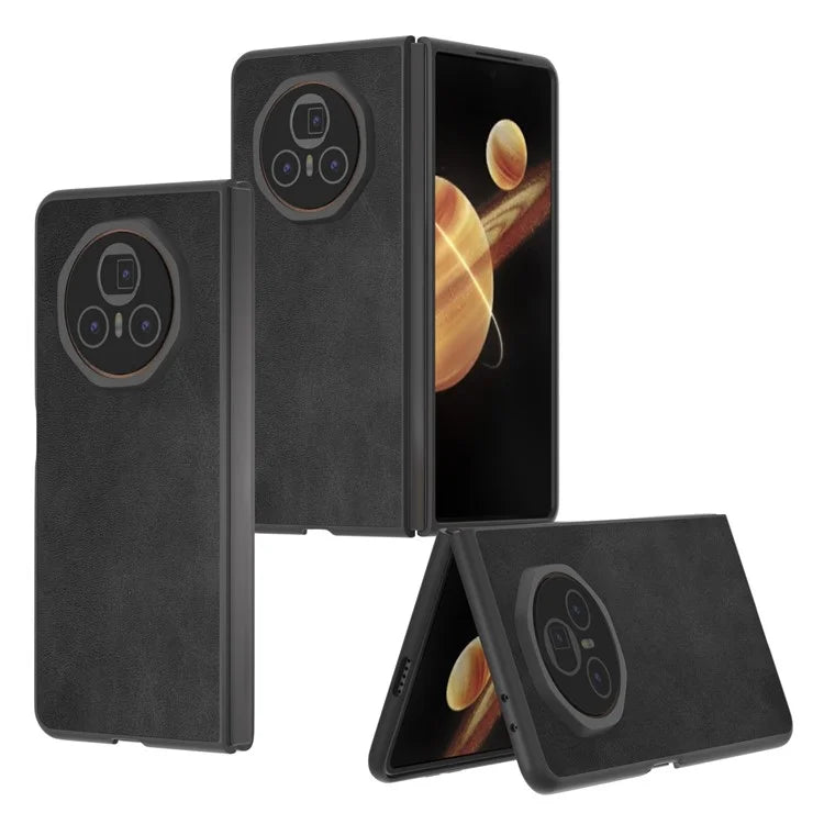 For Honor Magic V3 5G Case Cowhide Texture Anti-Drop PU+PC Phone Cover