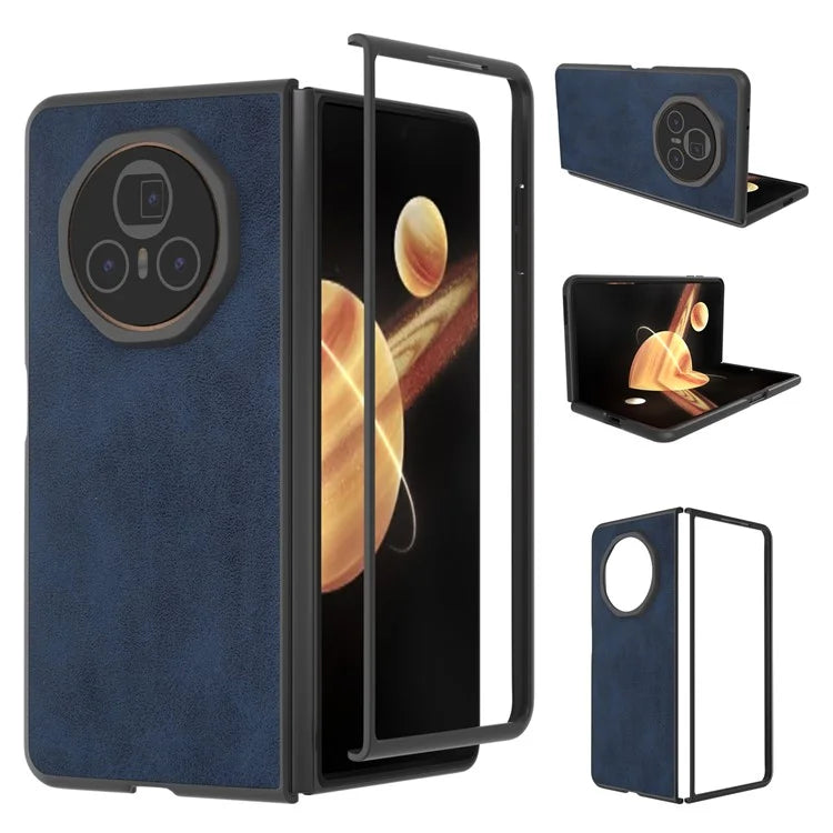 For Honor Magic V3 5G Case Cowhide Texture Anti-Drop PU+PC Phone Cover