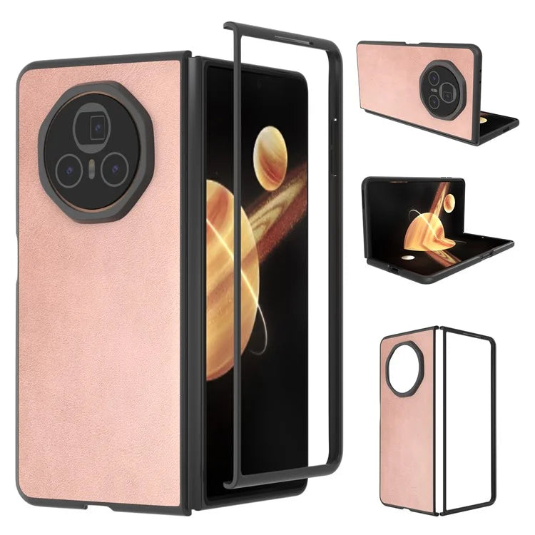 For Honor Magic V3 5G Case Cowhide Texture Anti-Drop PU+PC Phone Cover