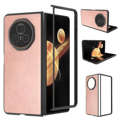 For Honor Magic V3 5G Case Cowhide Texture Anti-Drop PU+PC Phone Cover