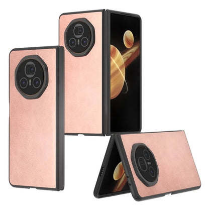 For Honor Magic V3 5G Case Cowhide Texture Anti-Drop PU+PC Phone Cover