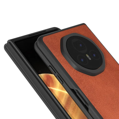 For Honor Magic V3 5G Case Cowhide Texture Anti-Drop PU+PC Phone Cover