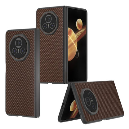 For Honor Magic V3 5G Case Carbon Fiber Texture PU+PC Phone Cover