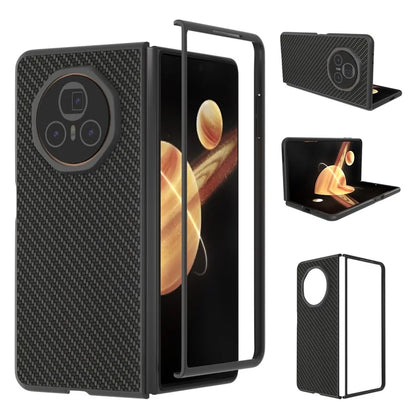 For Honor Magic V3 5G Case Carbon Fiber Texture PU+PC Phone Cover