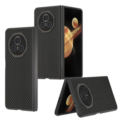 For Honor Magic V3 5G Case Carbon Fiber Texture PU+PC Phone Cover