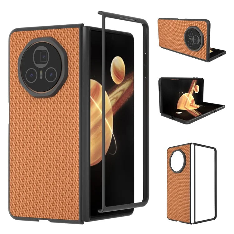 For Honor Magic V3 5G Case Carbon Fiber Texture PU+PC Phone Cover