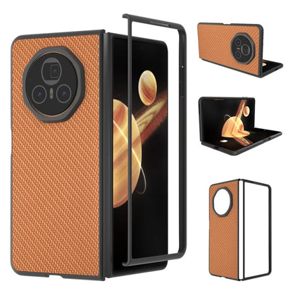 For Honor Magic V3 5G Case Carbon Fiber Texture PU+PC Phone Cover