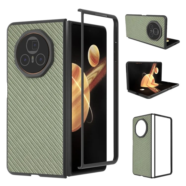 For Honor Magic V3 5G Case Carbon Fiber Texture PU+PC Phone Cover