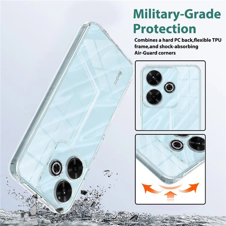 For Xiaomi Poco F6 5G  /  Redmi Turbo 3 5G Case TPU+Acrylic Anti-Drop Clear Phone Cover