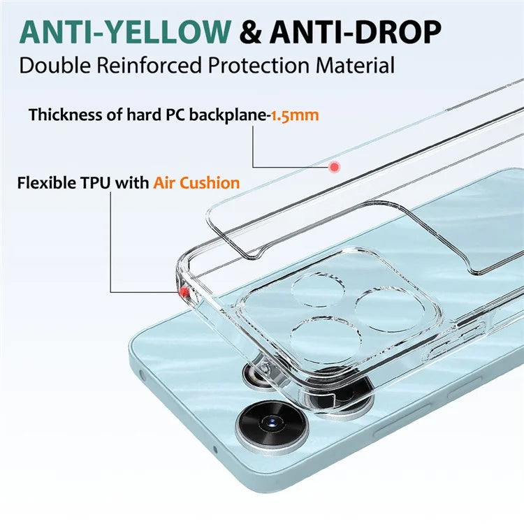 For Xiaomi Poco F6 5G  /  Redmi Turbo 3 5G Case TPU+Acrylic Anti-Drop Clear Phone Cover