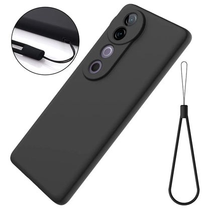 For vivo V40 5G / S19 Pro 5G Case Liquid Silicone Mobile Phone Cover with Strap