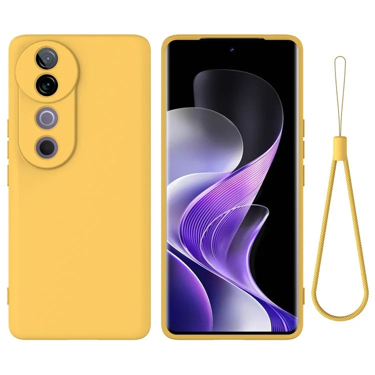 For vivo V40 5G / S19 Pro 5G Case Liquid Silicone Mobile Phone Cover with Strap