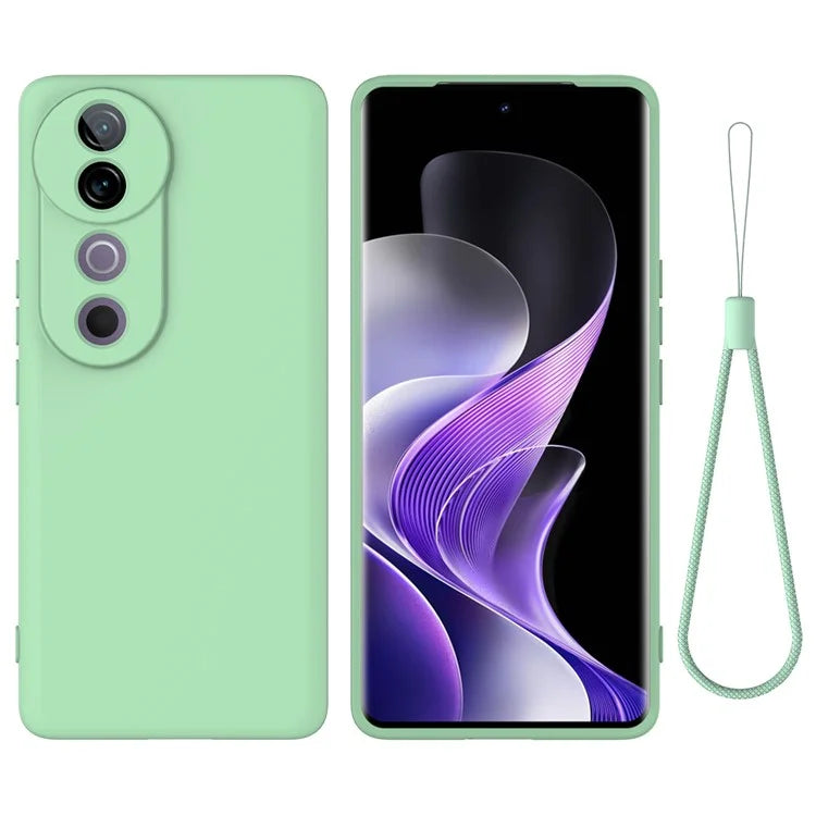 For vivo V40 5G / S19 Pro 5G Case Liquid Silicone Mobile Phone Cover with Strap
