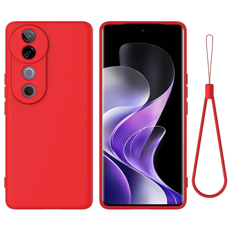 For vivo V40 5G / S19 Pro 5G Case Liquid Silicone Mobile Phone Cover with Strap